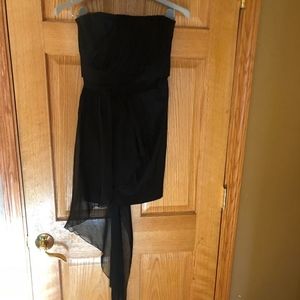 black strapless dress